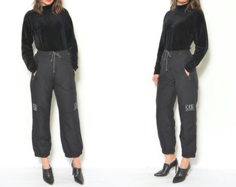 90s Vintage Ski Pants: Micro Chevron, Elastic Waist - Size Medium