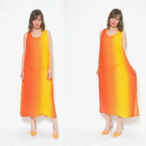 Sheer Mesh Long Dress / Vintage 90s Sleeveless See Through Maxi Dress - Size L/XL