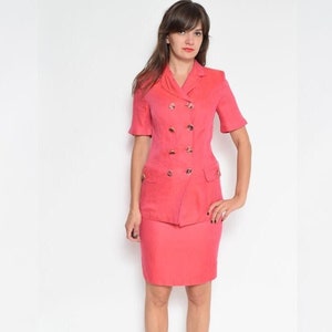 Vintage 90&#39;s Two Piece Skirt and Jacket Pink Suit size XS