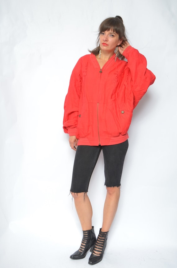 【希少】90s linen zip shirts jacket usa製 90s linen zip jacket usa 希少90s linen zip shirts jacket usa製 VTG