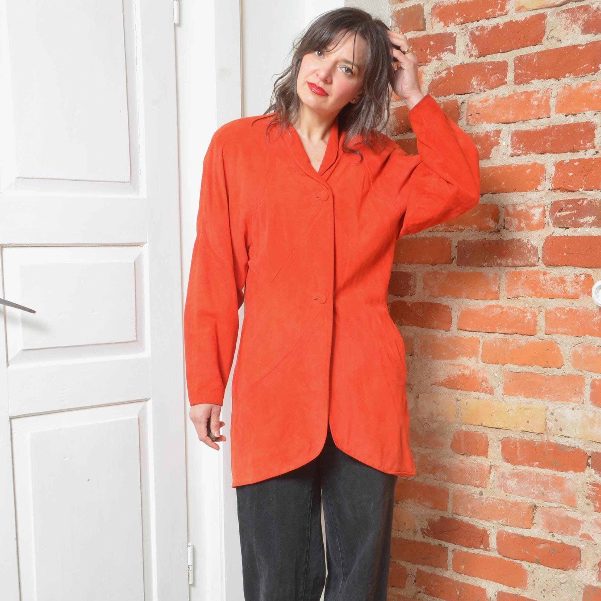 80s Friitala Red Suede Leather Jacket Made in Finland Medium - Etsy