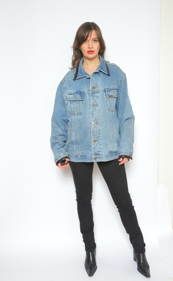 Lee Denim Lined Jacket / Vintage 90s Outerwear Je… - image 6