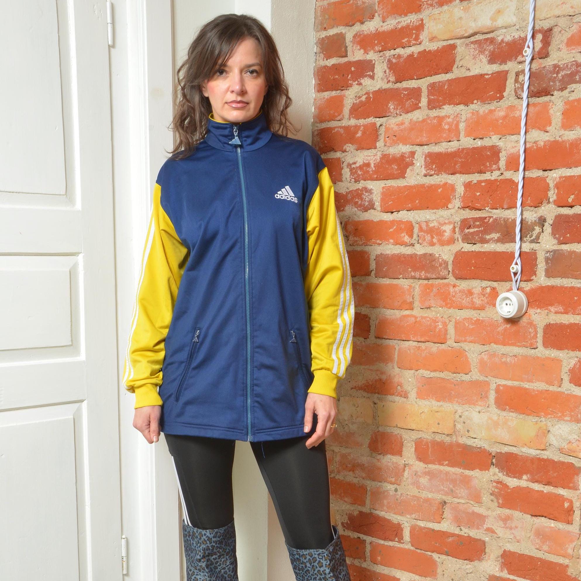 Vintage 90s Adidas Track Jacket Blue Yellow | Size Small - Etsy