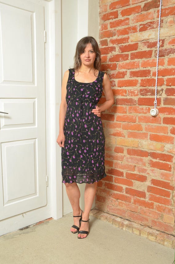 2000s floral dress 2000's Y2K John Galliano Pink Silk Chiffon Floral Bias Cut Dress main image 1