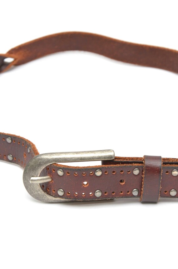 Vintage Gold Silver Buckle Brown Leather Twist Belt Vintage Gold Silver Buckle Brown Leather Twist Belt | eBay main image 4