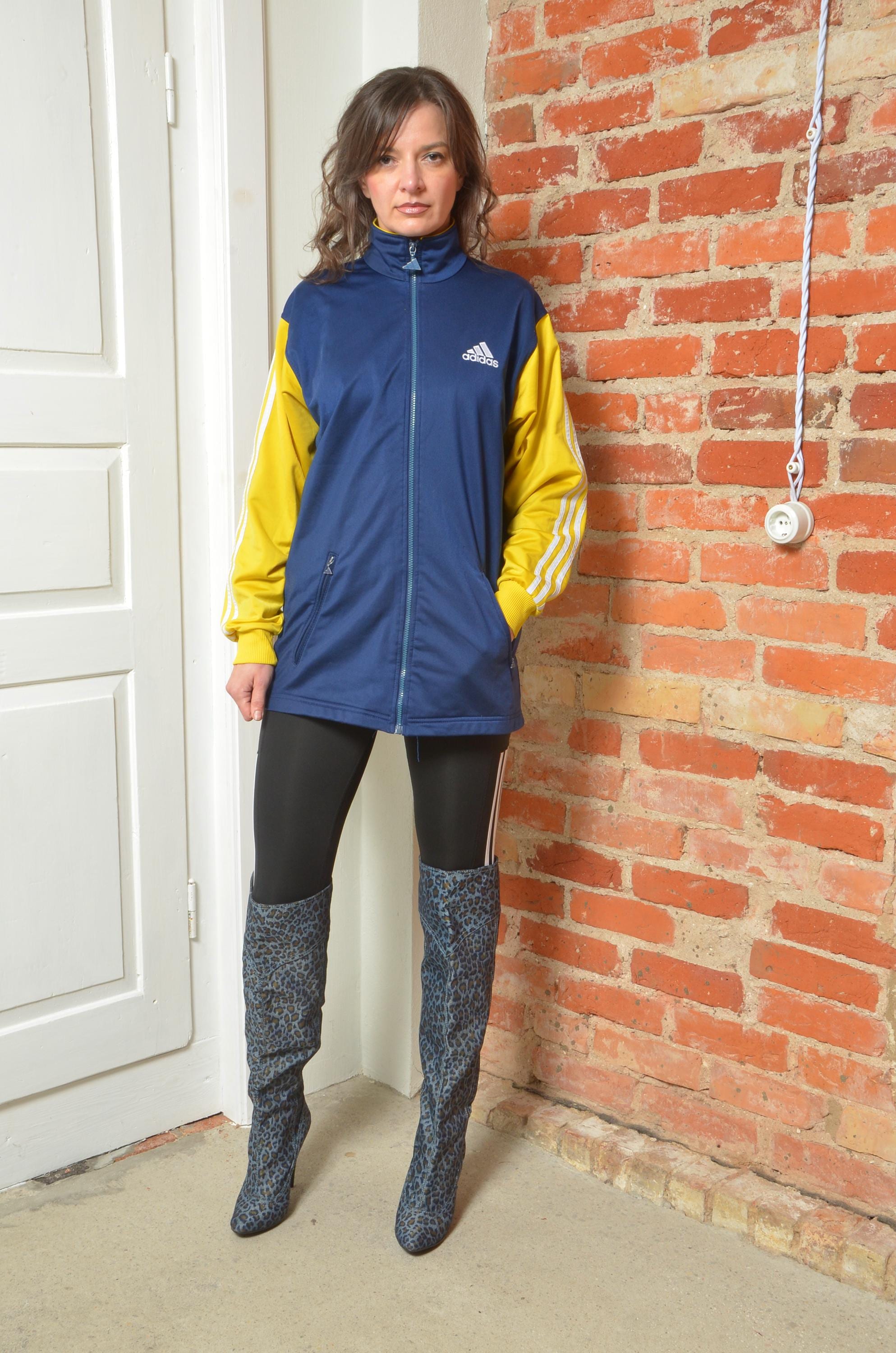 Vintage 90s Adidas Track Jacket Blue Yellow | Size Small - Etsy