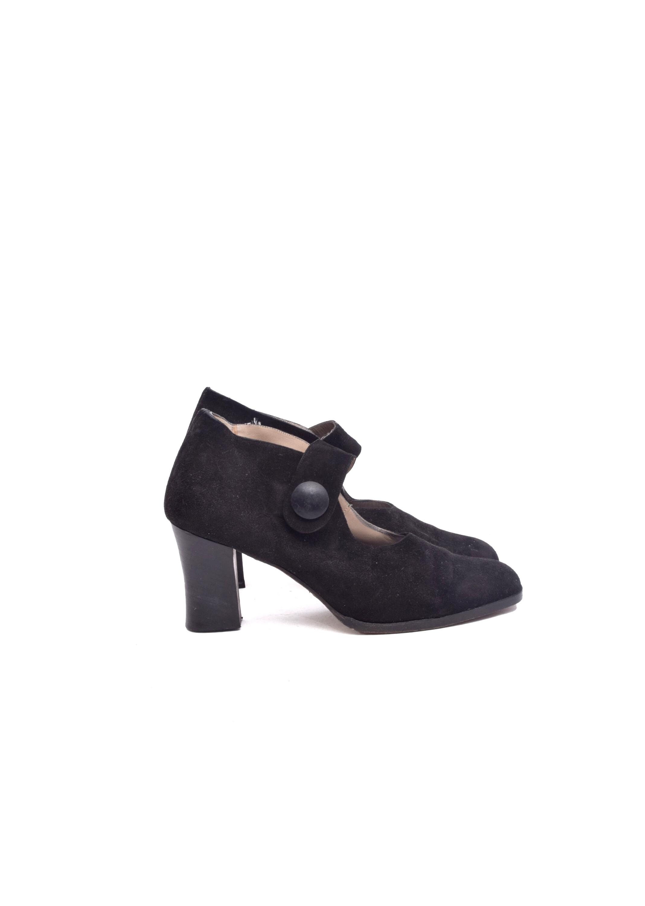 Chaussures à Talons Carrés Mary Jane Pour Femme – Plateforme, Bout Carré, Cuir Synthétique, Style Rétro (modèle HF-90)