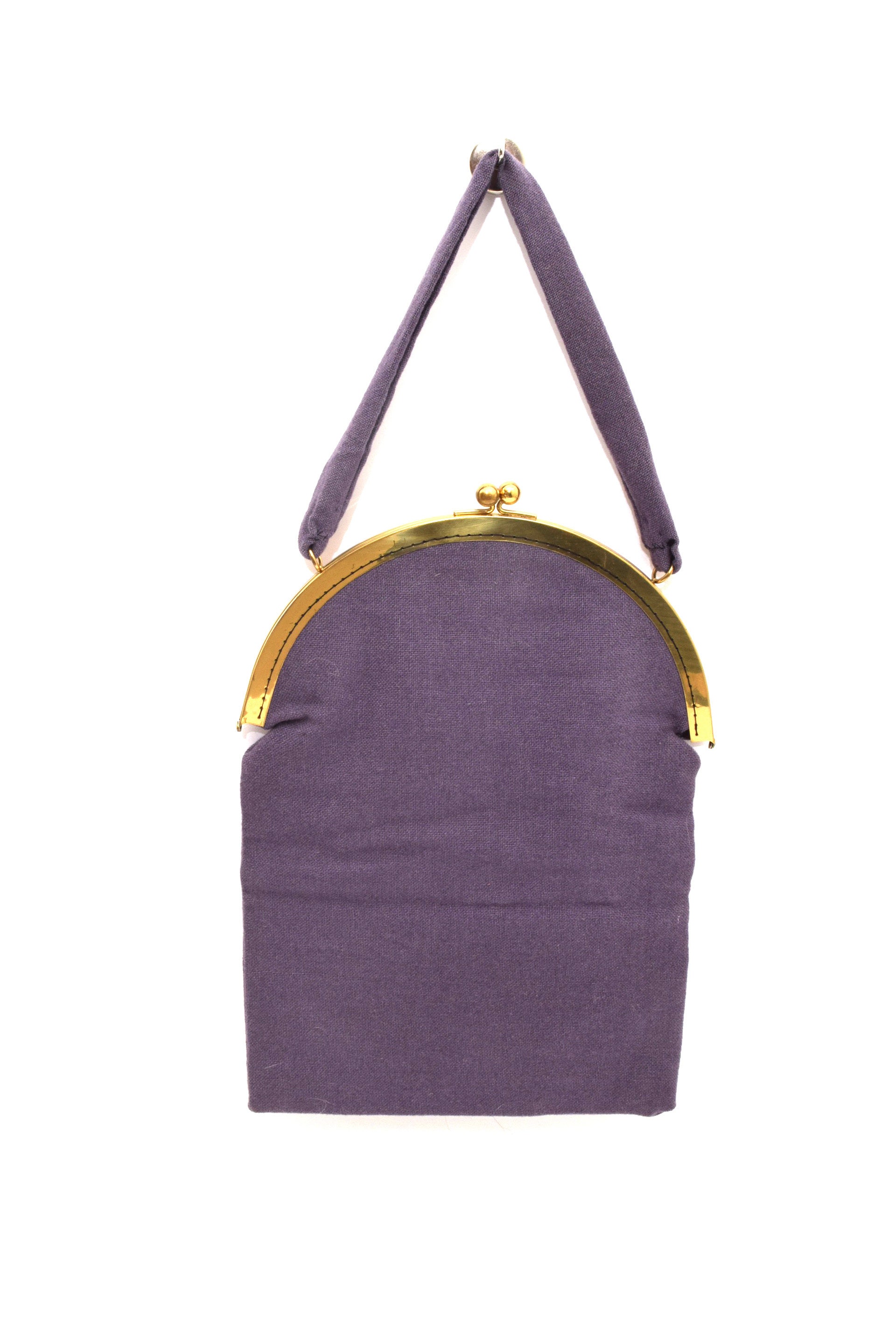 Tweed 70S Handbag/Vintage Purple Green Purse Day Bags Women's