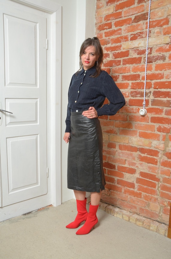 Vintage 90s Geometric Pattern Collared Loose Fit … - image 2