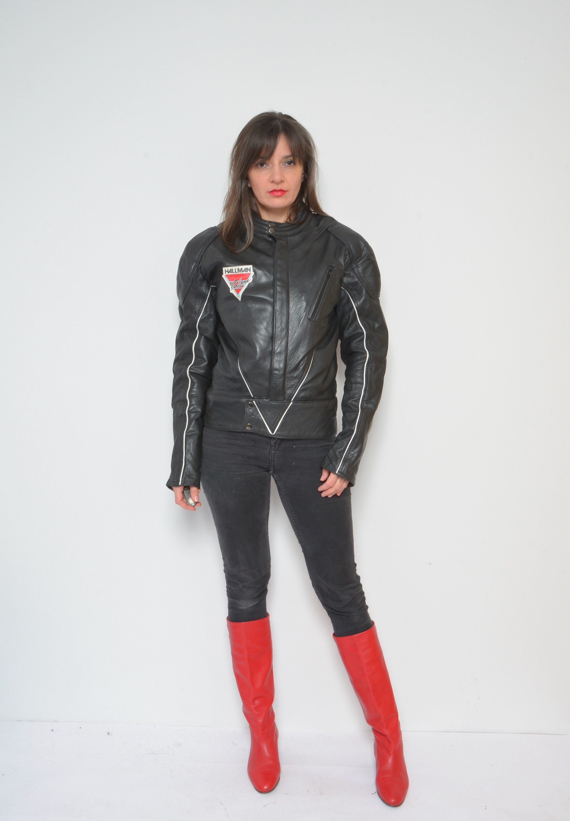 Vintage Hallman Leather Motorcycle Jacket - 90s Racer Style - Etsy