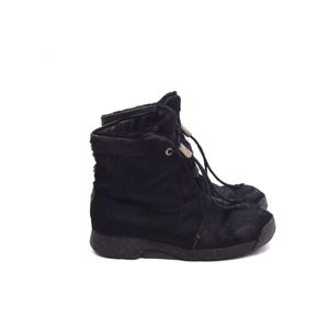 Vintage 80&#39;s Fur Wool Lining Warm Winter Boots With Laces - Size 41 EU