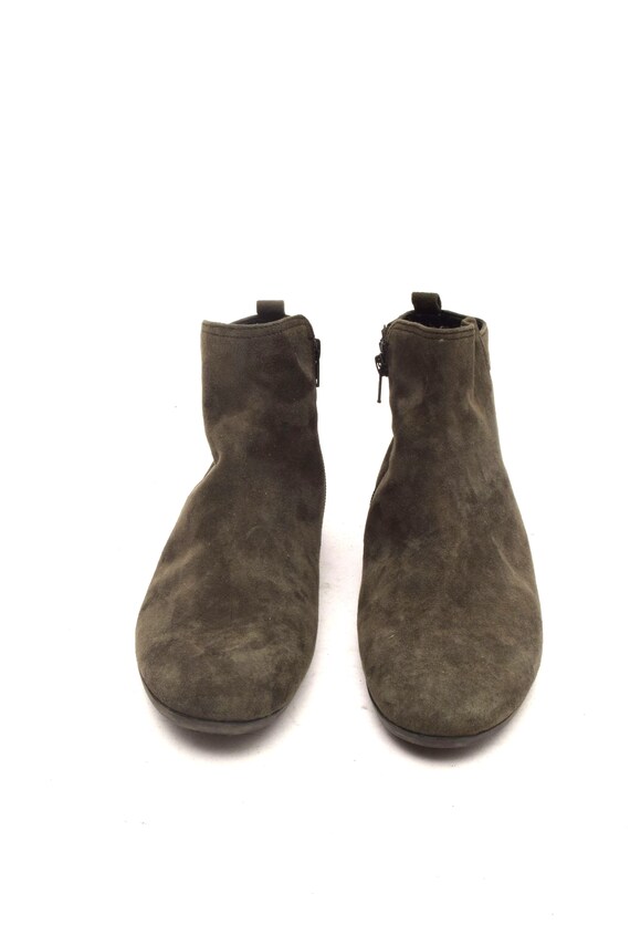 Vintage Patchwork Suede Booties: Leopard Heel, Da… - image 3