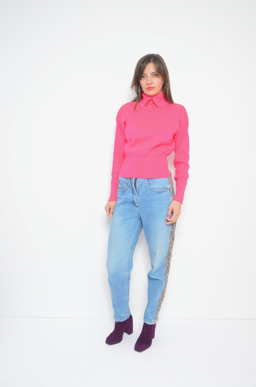 Rollkragenpullover Neon Rosa Pullover Rosane AMERICAN DREAMS