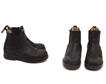 90s Real Leather Biker Boots Size 37 EU