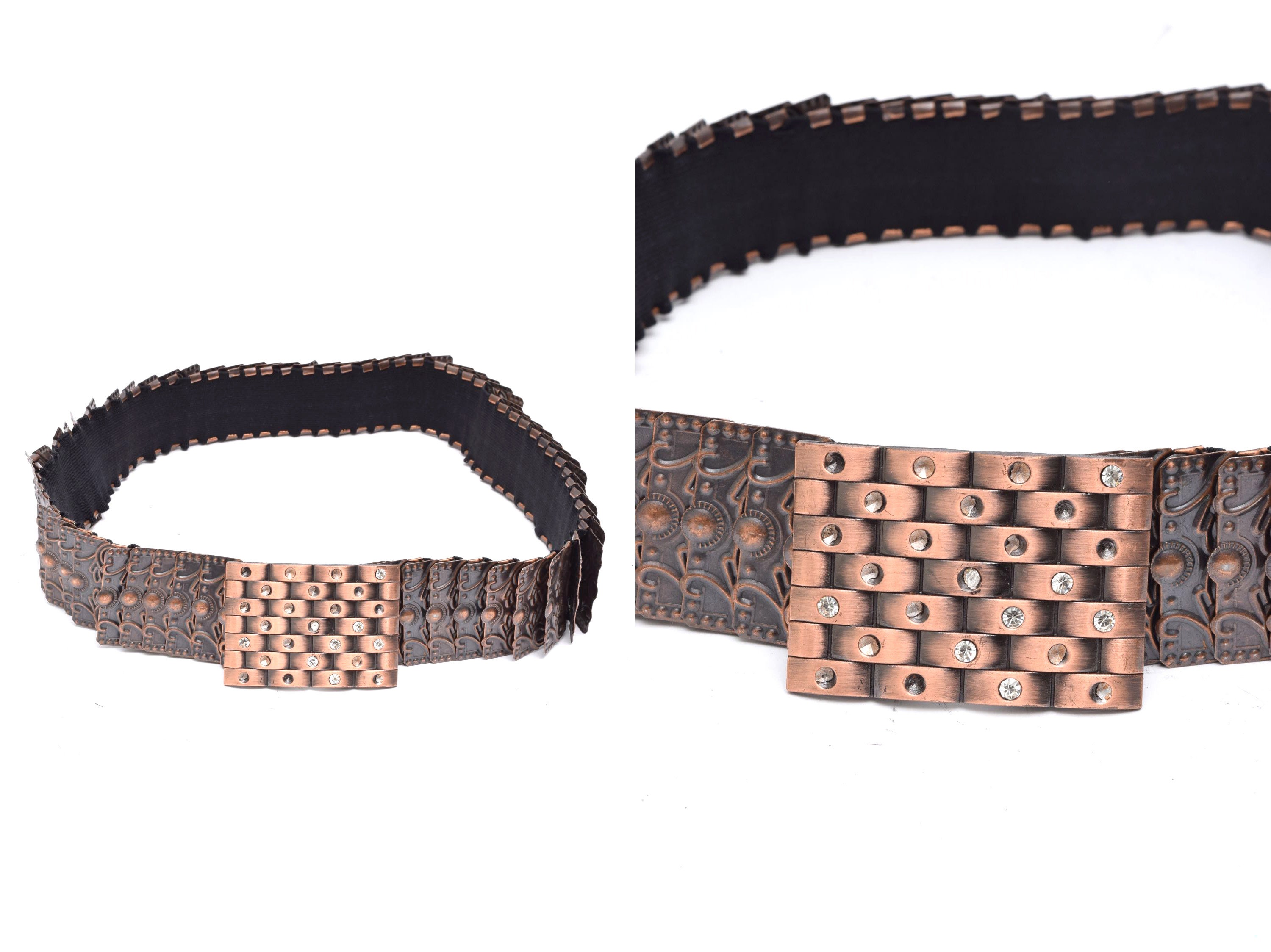 Vintage Copper Metal Stretch Belt Stretch Copper Belt - Etsy main image 2