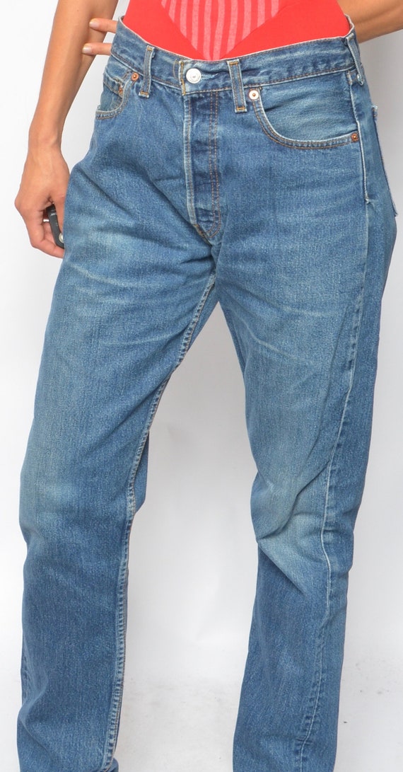 Levi's Blue Denim Jeans / Vintage 90's Levi's 510… - image 2