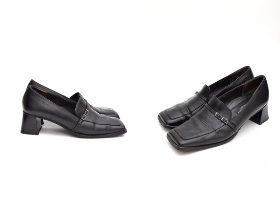Chunky heel loafers 90s clearance