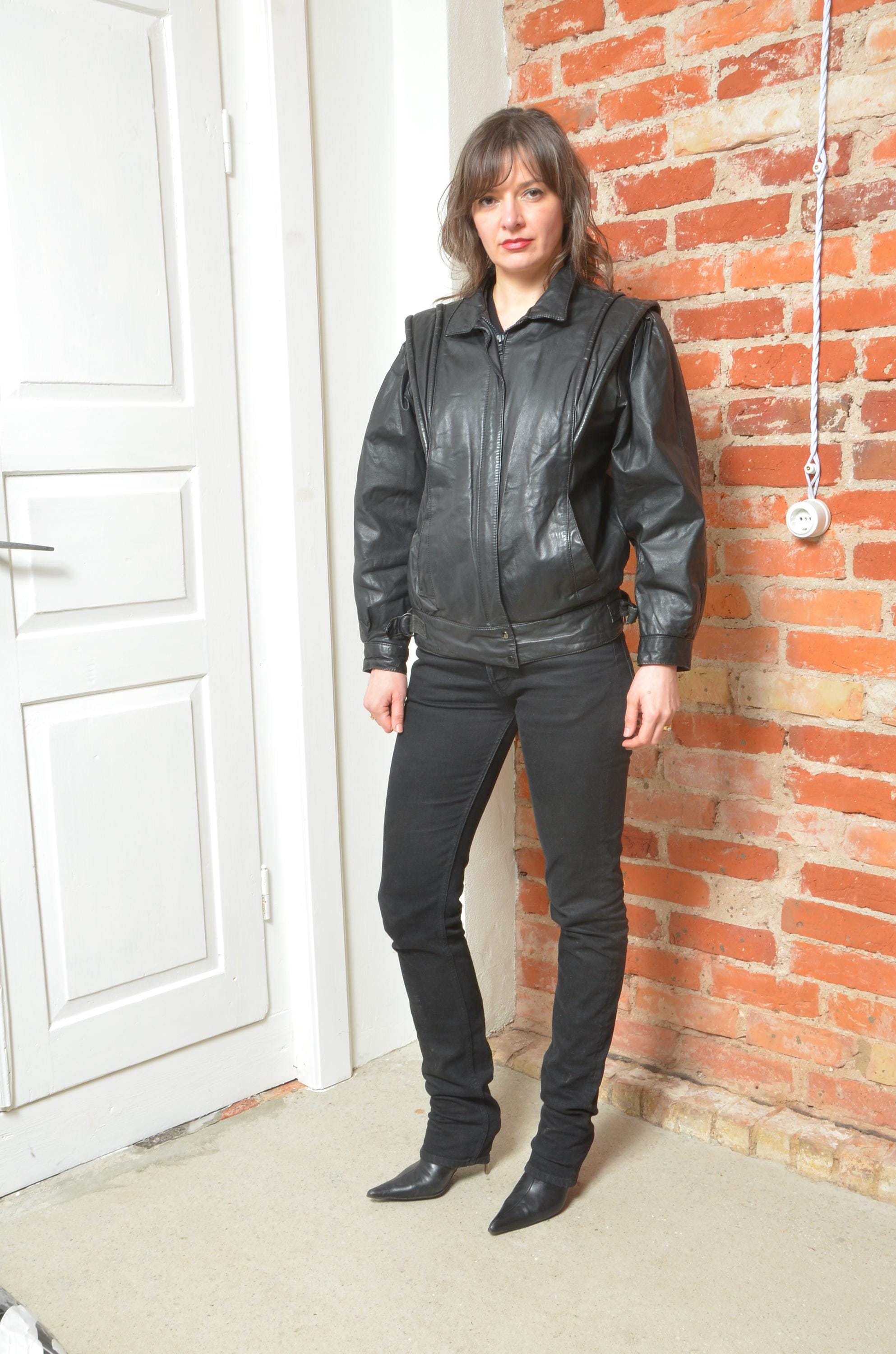 Vintage 80s Real Leather Leather Zipper Jacket - Size XS - Etsy