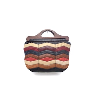 70s Wood Handle Bag - Etsy display picture 1
