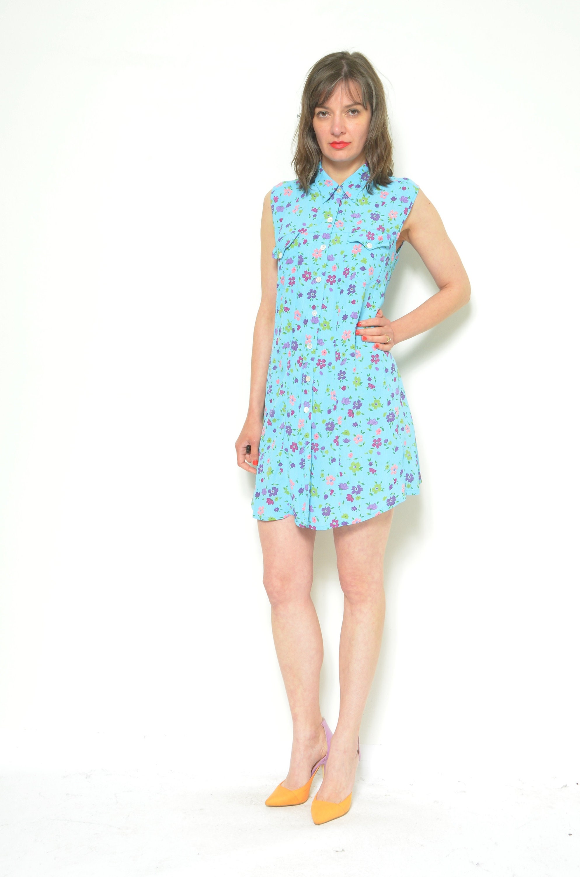 blue dress for baby girl Vintage 90s Pink Cabbage Rose Floral Print Button Down Maxi Dress – Total  Recall Vintage main image 1