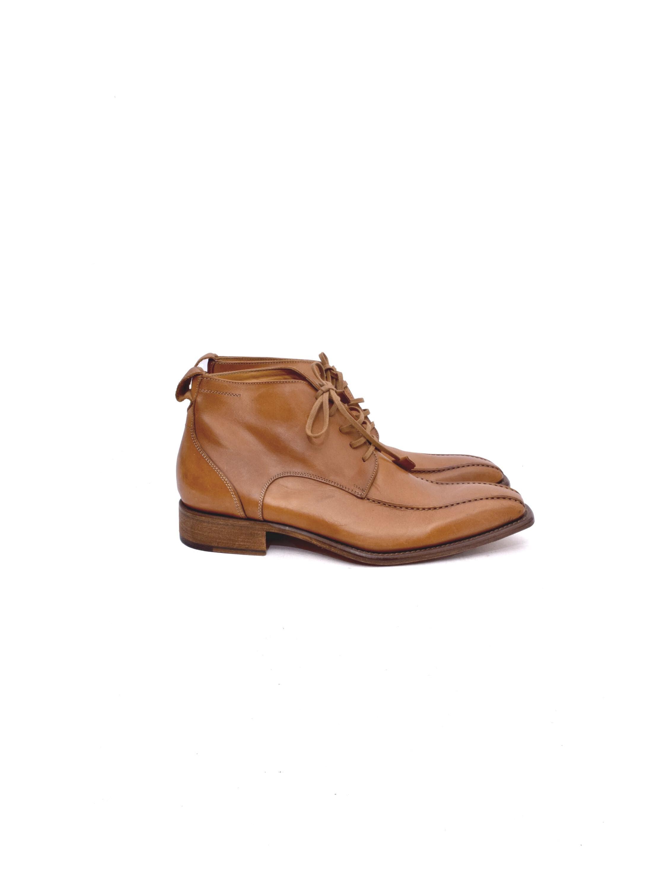 Brown Shoe Collection Vintage Men\'s Italian Leather Rust Casual Lace-Up Shoes il_fullxfull.2540982508_5r2w.jpg main image 2