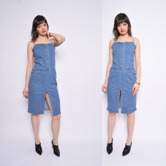 denim dress strappy