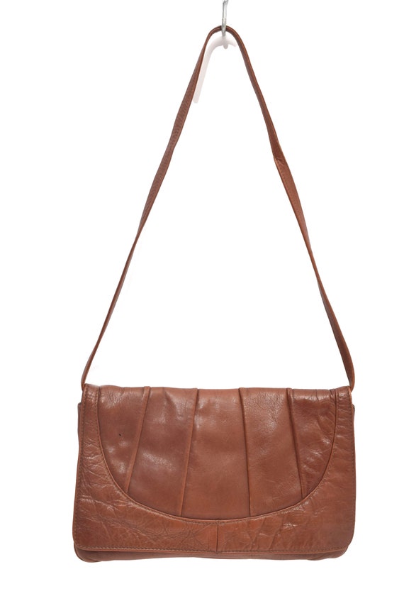 Vintage 80s Real Leather Rectangular Purse - Shoulder Bag - Etsy UK