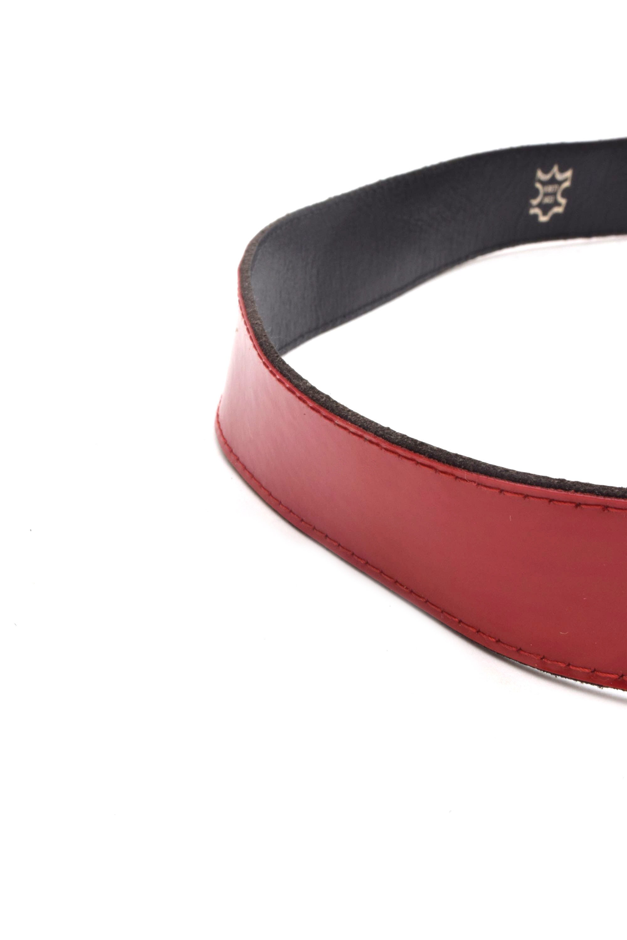 Vintage Red Patent Leather Belt Ornate Gold Brass Buckle - Etsy