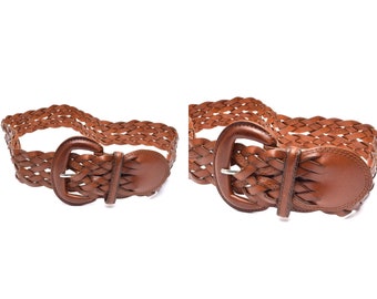 Wide Dark Brown Woven Leather Michael Kors Belt/vintage 90s  display picture 1
