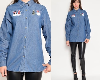 Holiday Denim Shirt - Etsy