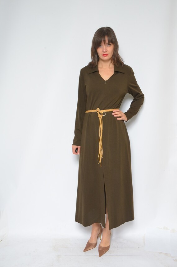 Vintage Geometric Slit Maxi Dress main image 0