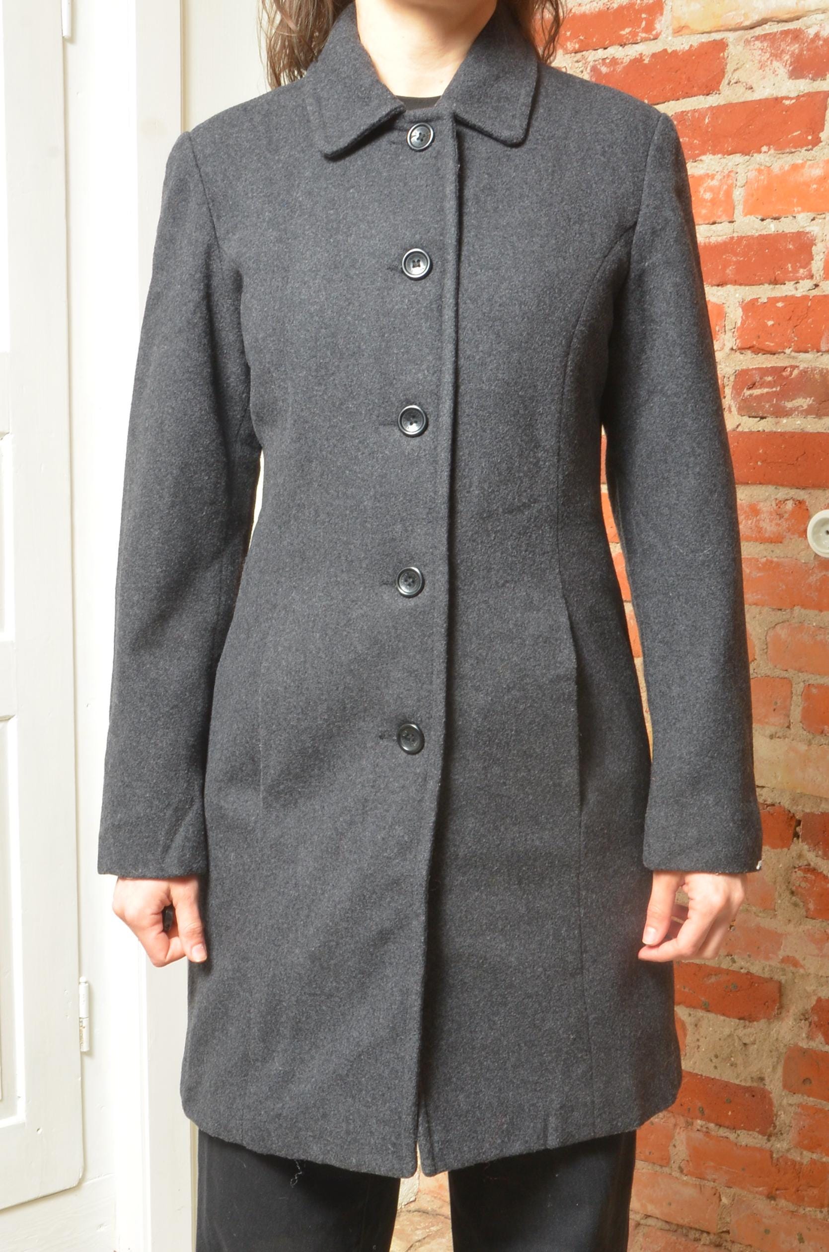 90s Vintage Wool Button Classic Coat Jacket - Size Small - Etsy Canada