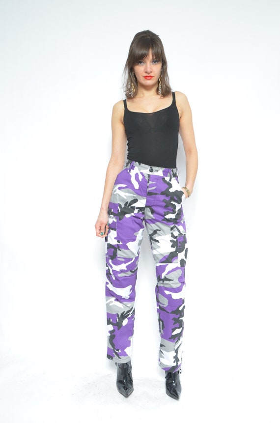 purple camo trousers