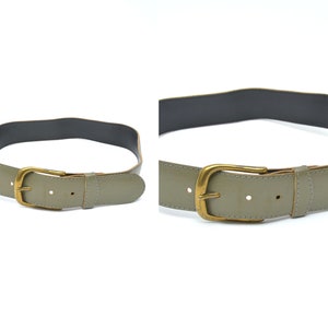 Vintage 90er Jahre Grüner Echt Leder Gürtel mit geprägtem Western Design und Messing Metallschnalle