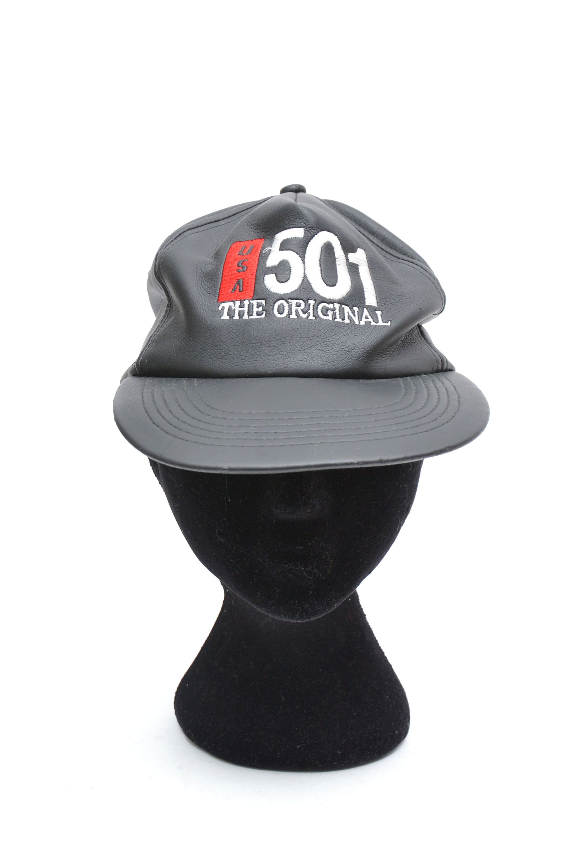 【匿名配送】キャップ#501 90年代ヴィンテージ ブラック フェイクレザー リーバイス 501 ベース