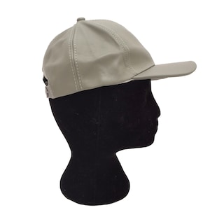 Vintage 90&#39;s  Leather  Baseball Cap / Gray Faux Leather Hat