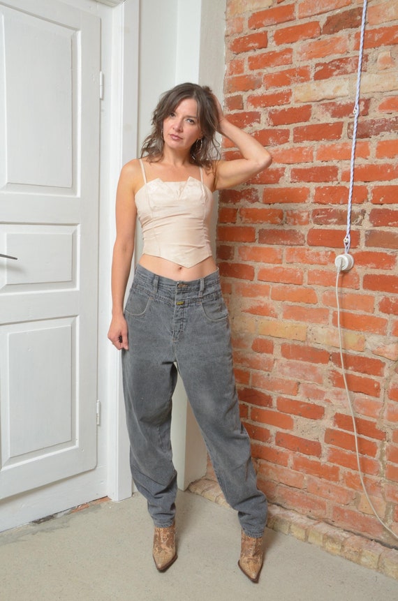 Vintage 80s High Waist Wide Leg Baggy Jeans - Size Small - Etsy