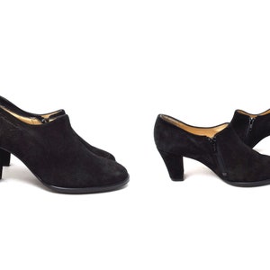 Vintage 90er Jahre Wildleder Pumps mit Seitlichen Reißverschlüssen (Made in Finland)