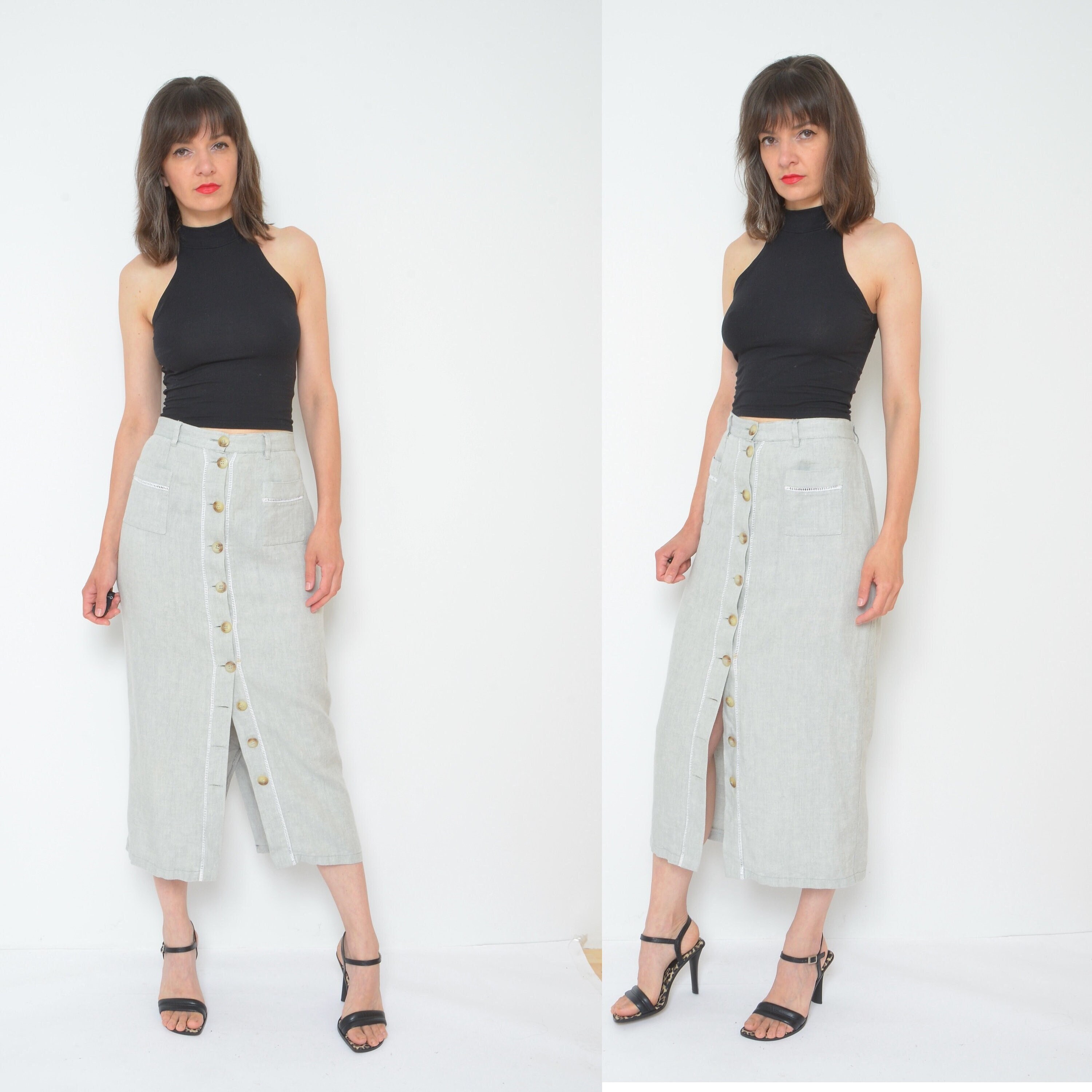 Button Through Skirt - Etsy