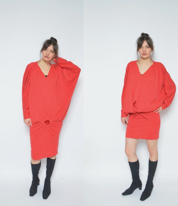80s batwing outlet dress