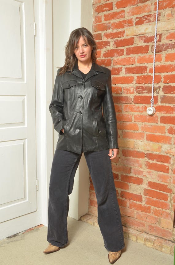 ジャケット・アウター 80s-90s NORDSTROM 2way leather jacket Vintage 90s NLC Real Leather Jacket – Fitted Button-up by