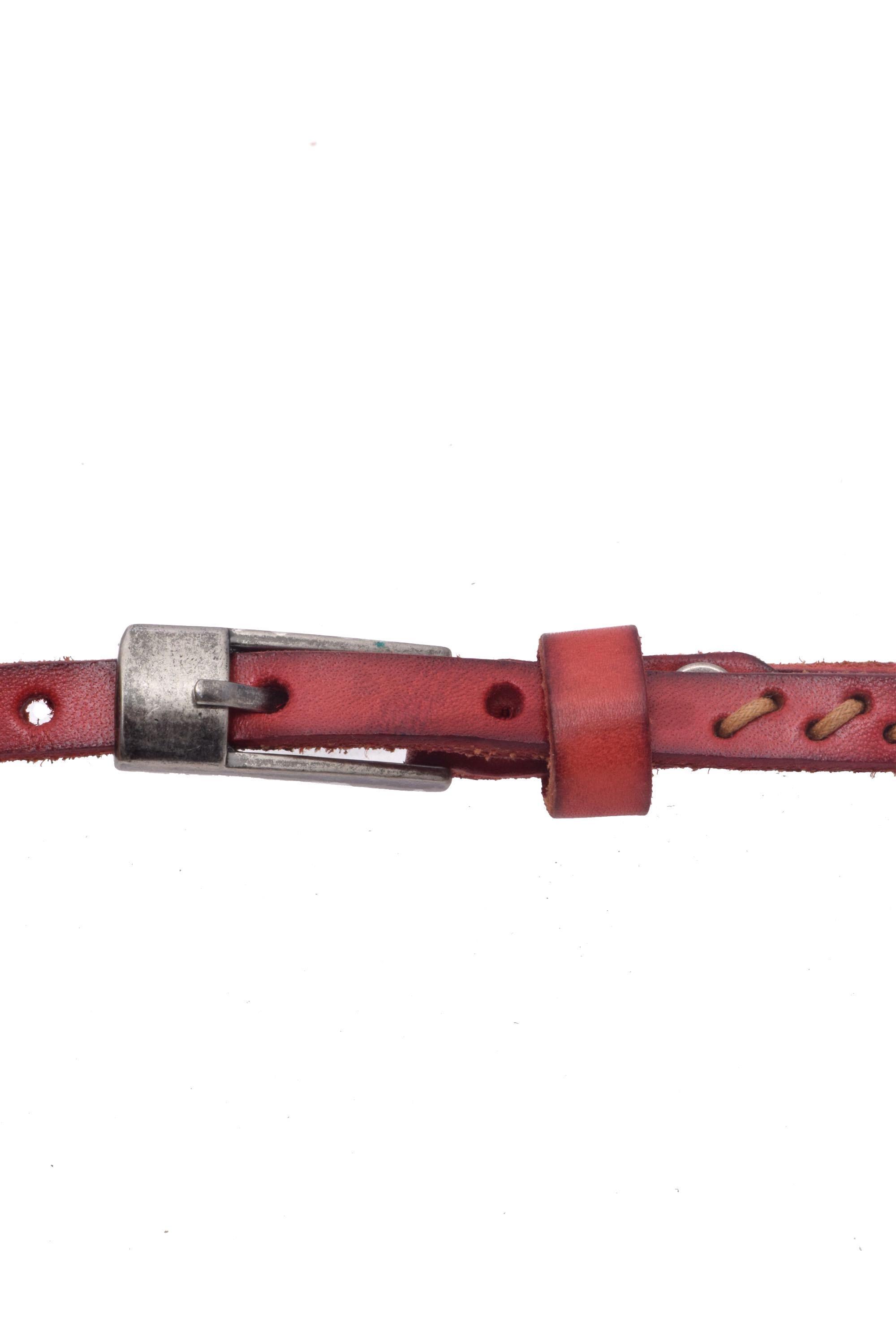 VINTAGE 80s 90s Skinny Red Leather Belt Vintage 90 main image 2