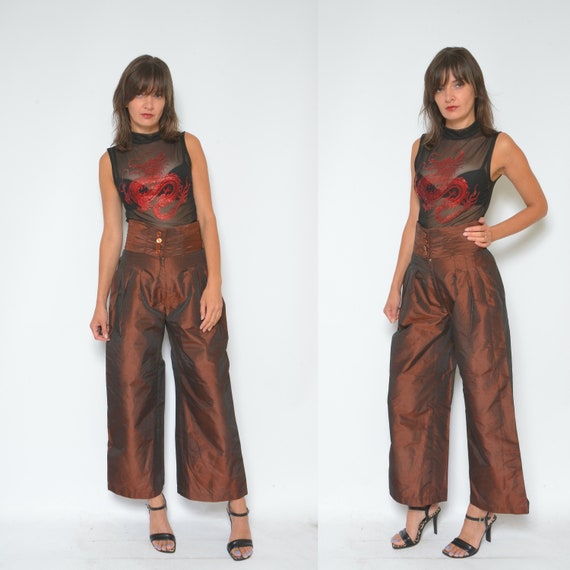 Iridescent Wide Leg Pants/ 80s Front 