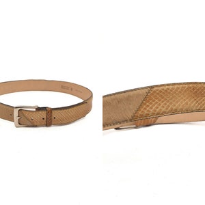 Vintage 90s Italian Snakeskin & Cowhide Leather Belt