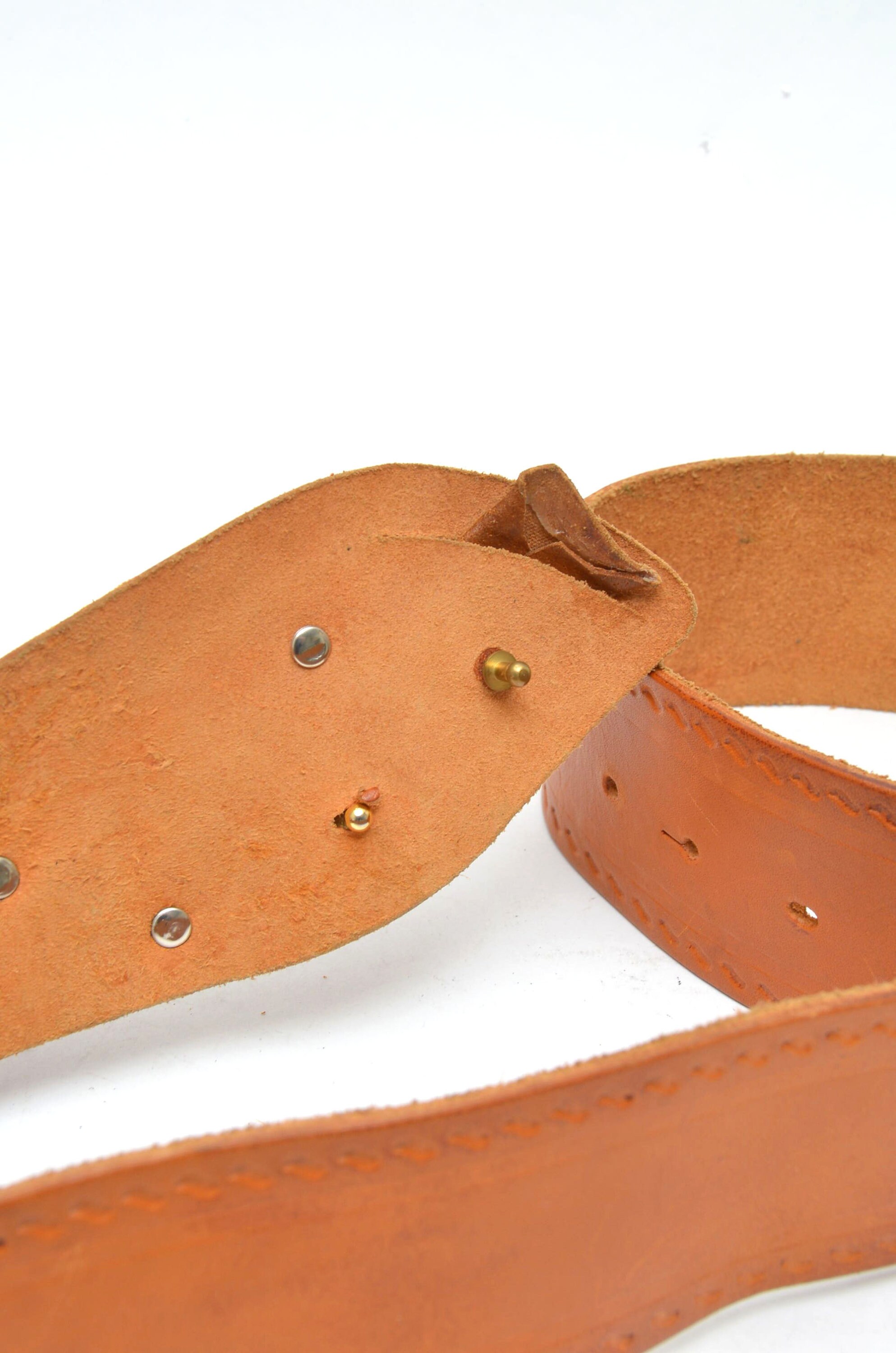 Vintage Brown Leather Wide Belt Gold Rhinestone by Robinia Size 80/Small Vintage Kathy Van Zeeland Bronze Gold Belt, Studded  main image 2