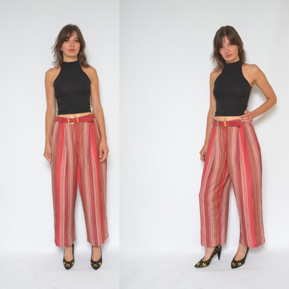 Front Pleated Striped Pants / Vintage 