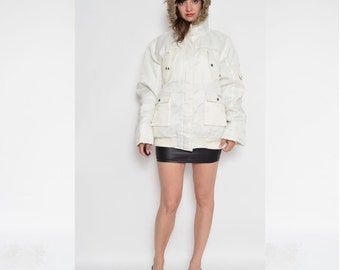 Vintage 90's White Winter Parka Jacket