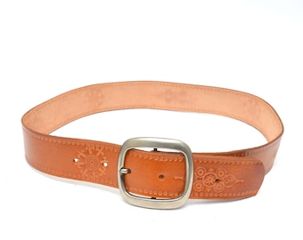 Brown Genuine Leather Stitched Detailed Silver Embellished  display picture 2