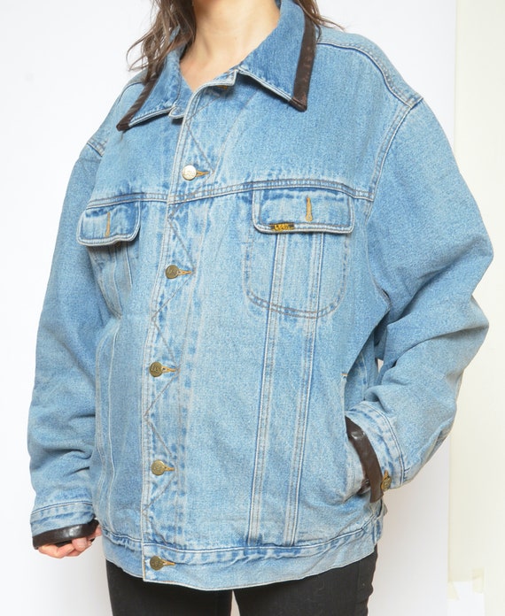 Lee Denim Lined Jacket / Vintage 90s Outerwear Je… - image 9