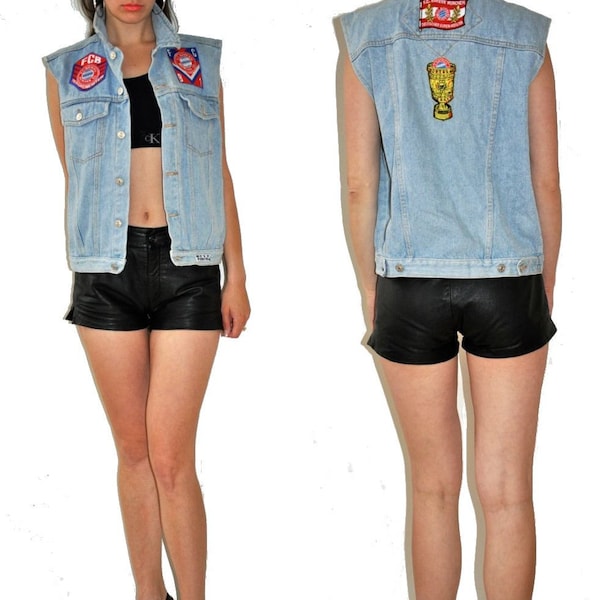 Vintage 80 's Munchen Bayern Denim Vest